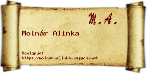 Molnár Alinka névjegykártya